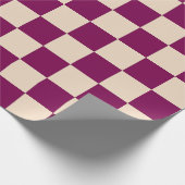 Maroon and beige checkerboard pattern ラッピングペーパー (角)