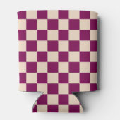 Maroon and beige checkerboard pattern 缶クーラー (裏面)
