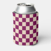 Maroon and beige checkerboard pattern 缶クーラー (缶裏面)