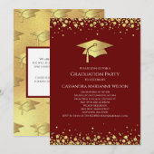 Maroon and Gold Graduation 招待状 (正面/裏面)