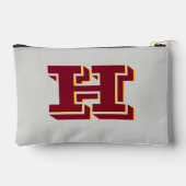Maroon and Gold School Pride Color Style Monogram アクセサリーポーチ (裏面)