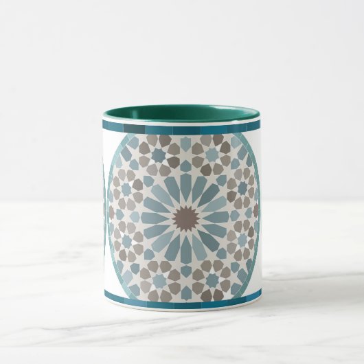 Maroon and Green Geometric Pattern Mug マグカップ (中央)