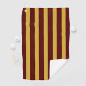 Maroon and Metallic Gold Vertical Striped ゴルフタオル (インサイチュ)