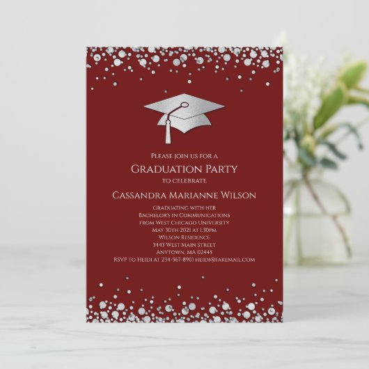 Maroon and Silver Graduation 招待状 (スタンド正面)