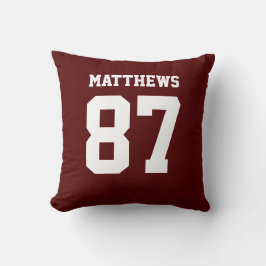 Maroon and White Double-Sided Sports Jersey クッション