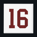 Maroon And White Number 16 Jersey Player Uniform # マグネット<br><div class="desc">Maroon And White Number 16 Jersey Player Uniform #16 Fan</div>
