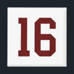 Maroon And White Number 16 Jersey Player Uniform # マグネット<br><div class="desc">Maroon And White Number 16 Jersey Player Uniform #16 Fan</div>