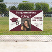 Maroon and White Vinyl卒業写真 横断幕 (インサイチュ)