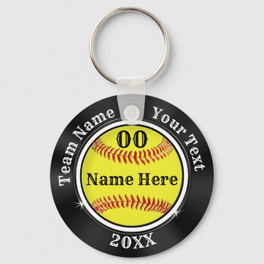 Maroon, Black and Gray Inexpensive Softball キーホルダー (正面)