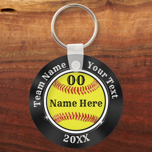 Maroon, Black and Gray Inexpensive Softball キーホルダー (裏面)