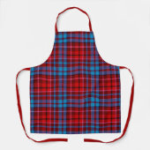 Maroon Blue Red Plaid Tartan Design  エプロン (正面)