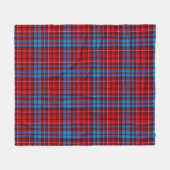 Maroon Blue Red Plaid Tartan Design  フリースブランケット (正面(横))