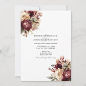 Maroon Burgundy Floral Wedding Invitation  招待状 (正面)