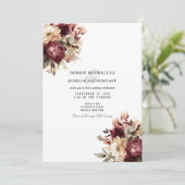 Maroon Burgundy Floral Wedding Invitation  招待状 (スタンド正面)