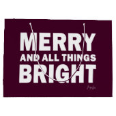 Maroon, Burgundy Gift Bag | Merry & Bright ラージペーパーバッグ (裏面)