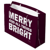 Maroon, Burgundy Gift Bag | Merry & Bright ラージペーパーバッグ (裏面アングル)
