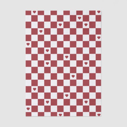 Maroon Checkered Pattern Background Tissue Paper 薄葉紙 (正面)
