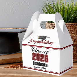 Maroon Class of 2026 Custom Graduation Party フェイバーボックス