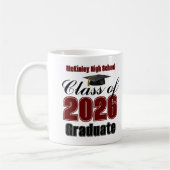 Maroon Class of 2026 Graduation Keepsake コーヒーマグカップ (左)