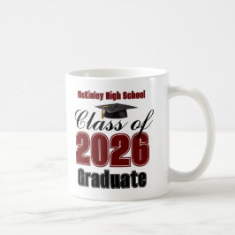 Maroon Class of 2026 Graduation Keepsake コーヒーマグカップ