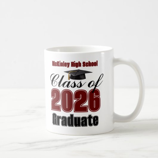 Maroon Class of 2026 Graduation Keepsake コーヒーマグカップ (右)