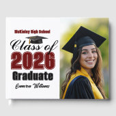 Maroon Class of 2026 Graduation Photo ゲストブック (正面)