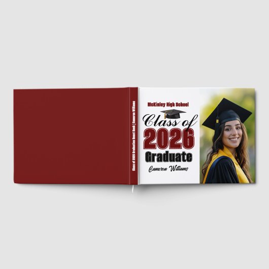 Maroon Class of 2026 Graduation Photo ゲストブック (全面)