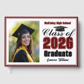 Maroon Class of 2026 Photo Small Graduation ゲストブック (正面)