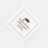 Maroon Congrats Graduation スタンダードランチョンナプキン (角)