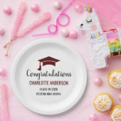 Maroon Congrats Graduation ペーパープレート (パーティー)