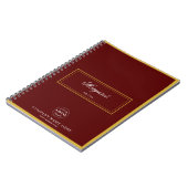 Maroon Custom Spiral Notebook with Name & Logo ノートブック (左側)