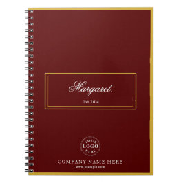 Maroon Custom Spiral Notebook with Name & Logo ノートブック