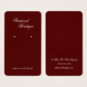 Maroon Deep Red Jewelry Display Card (正面&裏面)