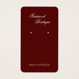 Maroon Deep Red Jewelry Display Card