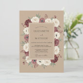 Maroon Distinguished Rustic Wedding 招待状 (スタンド正面)