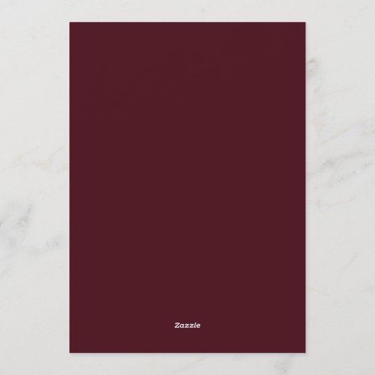 Maroon Elegant Succulent Wedding 招待状 (裏面)