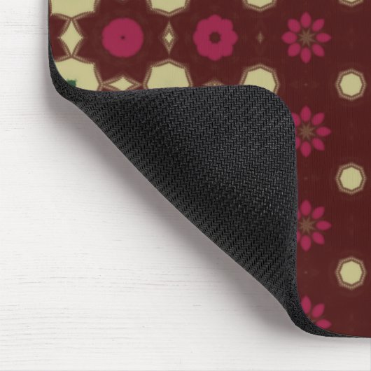 Maroon Floral mouse pad マウスパッド (コーナー)
