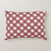 Maroon Gingham Print Accent Pillow アクセントクッション (正面)