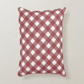 Maroon Gingham Print Accent Pillow アクセントクッション (正面(垂直))