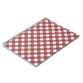 Maroon Gingham Print Notebook Journal ノートブック (左側)