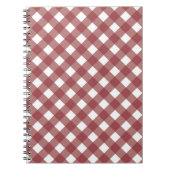 Maroon Gingham Print Notebook Journal ノートブック (正面)