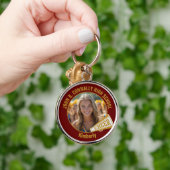 Maroon Gold Cheerleader Photo High School キーホルダー (手)