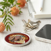 Maroon Gold Cheerleader Photo High School キーホルダー (側面)