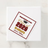 Maroon Gold Class of 2026 Custom Graduation Party フェイバータグ (インサイチュ)