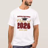 Maroon Gold Class of 2026 Customized Graduate Tシャツ (正面)