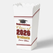 Maroon Gold Class of 2026 Graduation Party Popcorn フェイバーボックス (正面)