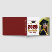 Maroon Gold Class of 2026 Graduation Photo ゲストブック (全面)