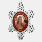 Maroon Gold Color Guard Photo High School Dancer スノーフレークピューターオーナメント (右)