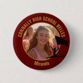 Maroon Gold Color Guard Photo High School Dancer 缶バッジ (正面)