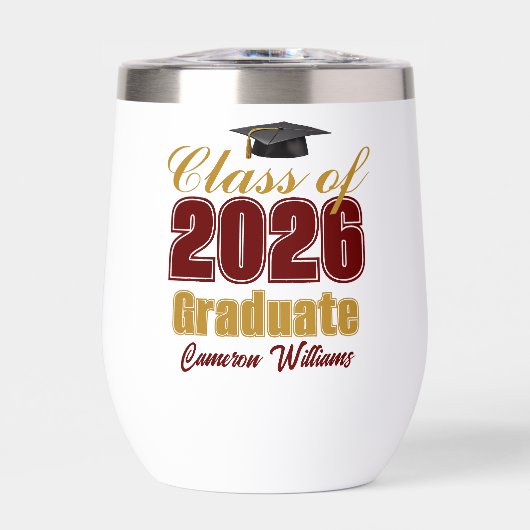 Maroon Gold Customized Class of 2026 Graduation (正面)
